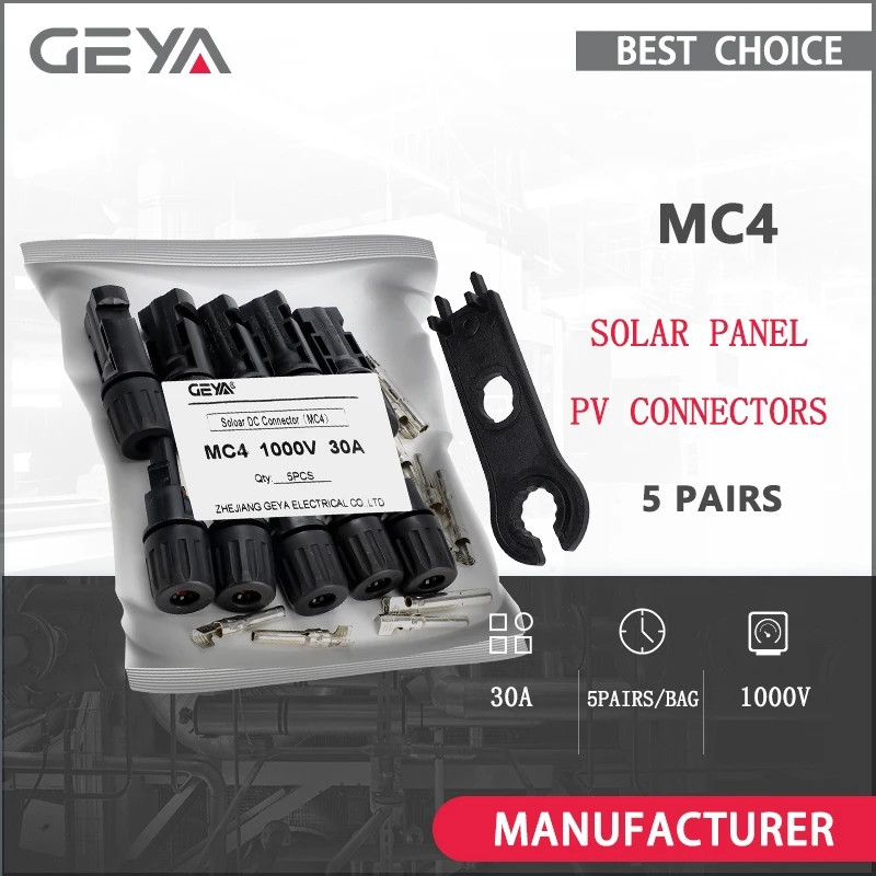 5Pairs Solar Connector with 1PCS Spanner Male Female 30A 1000VDC Solar Panel Bra
