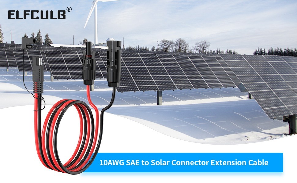 Solar Panel to SAE Adapter Cable 10AWG for RV Solar Panel Caravan Battery Charge