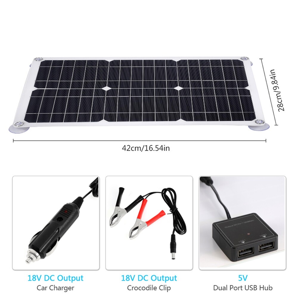 100 Watts Solar Panel Kit 100A 12V Battery Charger with Controller Car Bus Boat