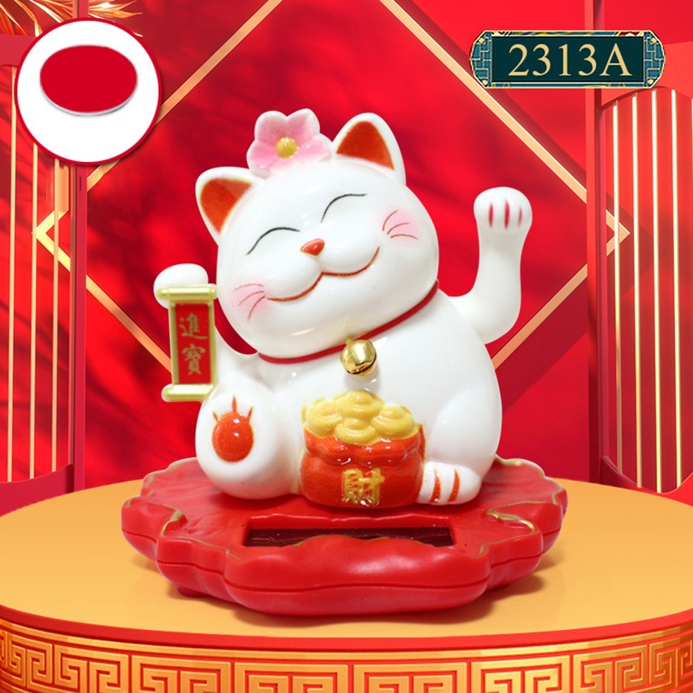 Automatic Waving Lucky Cat Classic Design Financial Prosperity Good Luck Charm