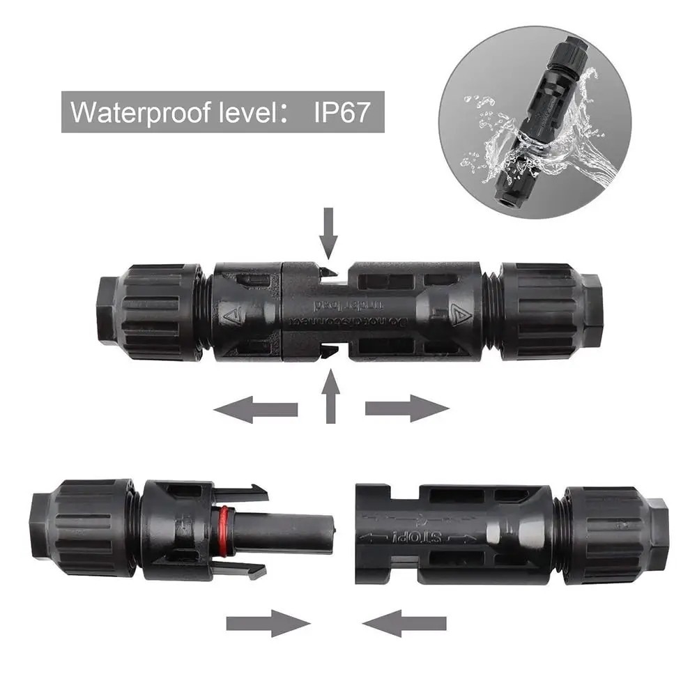 5 Pairs Solar Panel PV Connectors Waterproof Cable Connector w/ Spanners