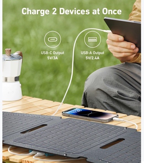 Anker SOLIX PS30 30W Portable Foldable Monocrystalline Solar Panel USB-C 5V
