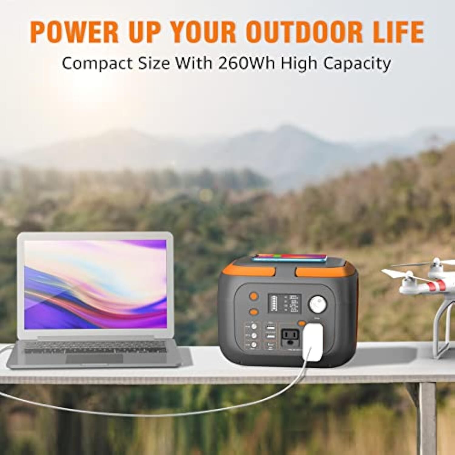 300W 260Wh Portable Power Station with 40W Solar Panel
