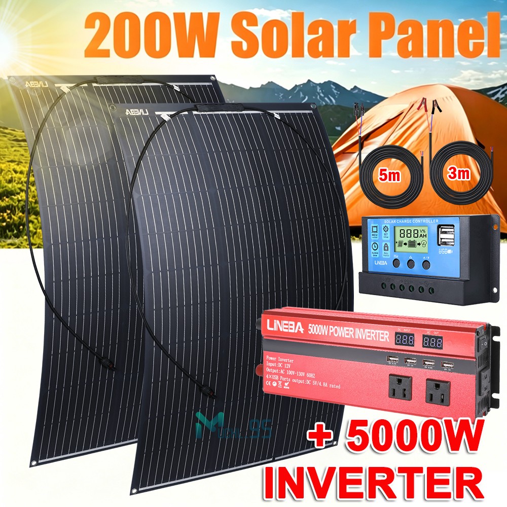 5000W Solar Kit | Includes Inverter, 200W 2pcs Solar Panels 30A Controller.