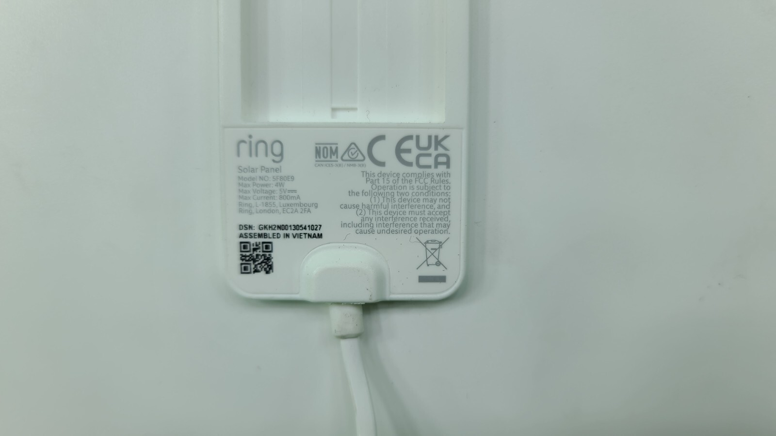 🔥Works🔥 Ring Solar Panel 2nd Generation 4W for Stick Up Cam 5F80E9 WHITE