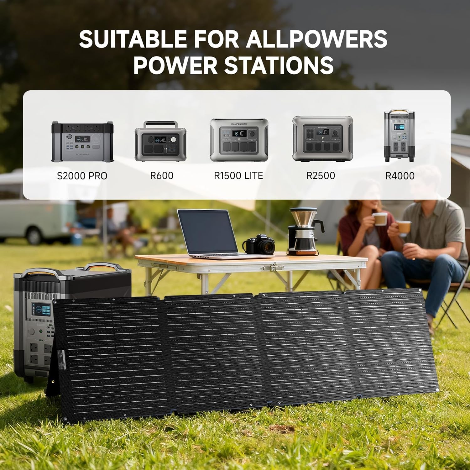 ALLPOWERS 200W Portable Foldable Solar Panel Kit For Solar Generator For Camping