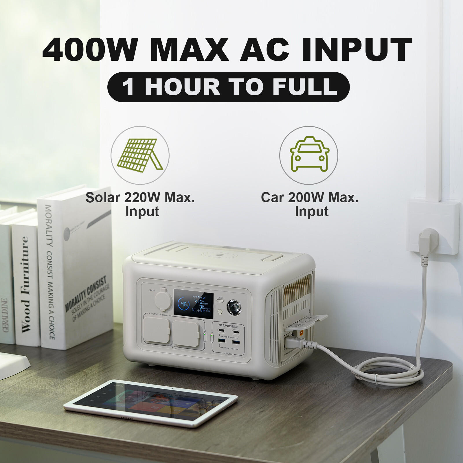 ALLPOWERS R600 299wh/600W Portable Power Station Solar Generator Refurbished