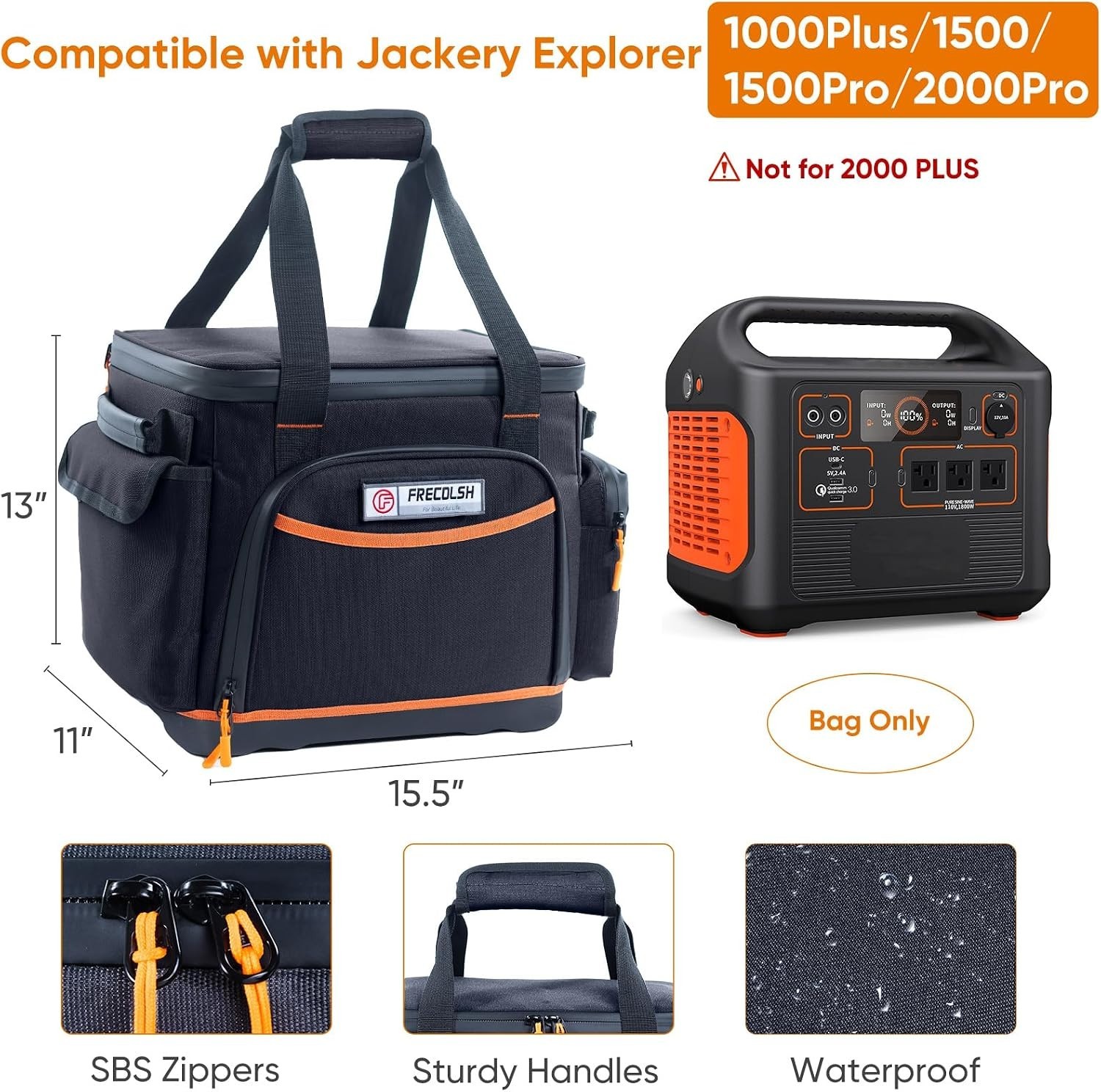 Durable Travel Storage Bag for Jackery Explorer 1500 Power Station & Accessories