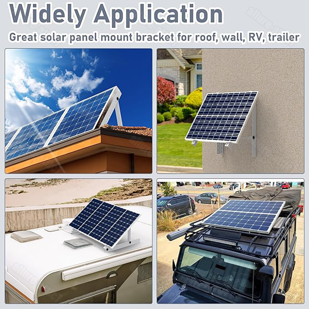 28″ Solar Panel RV Tilt Mount Brackets Ground Roof Flat Surface Adjustable Frame