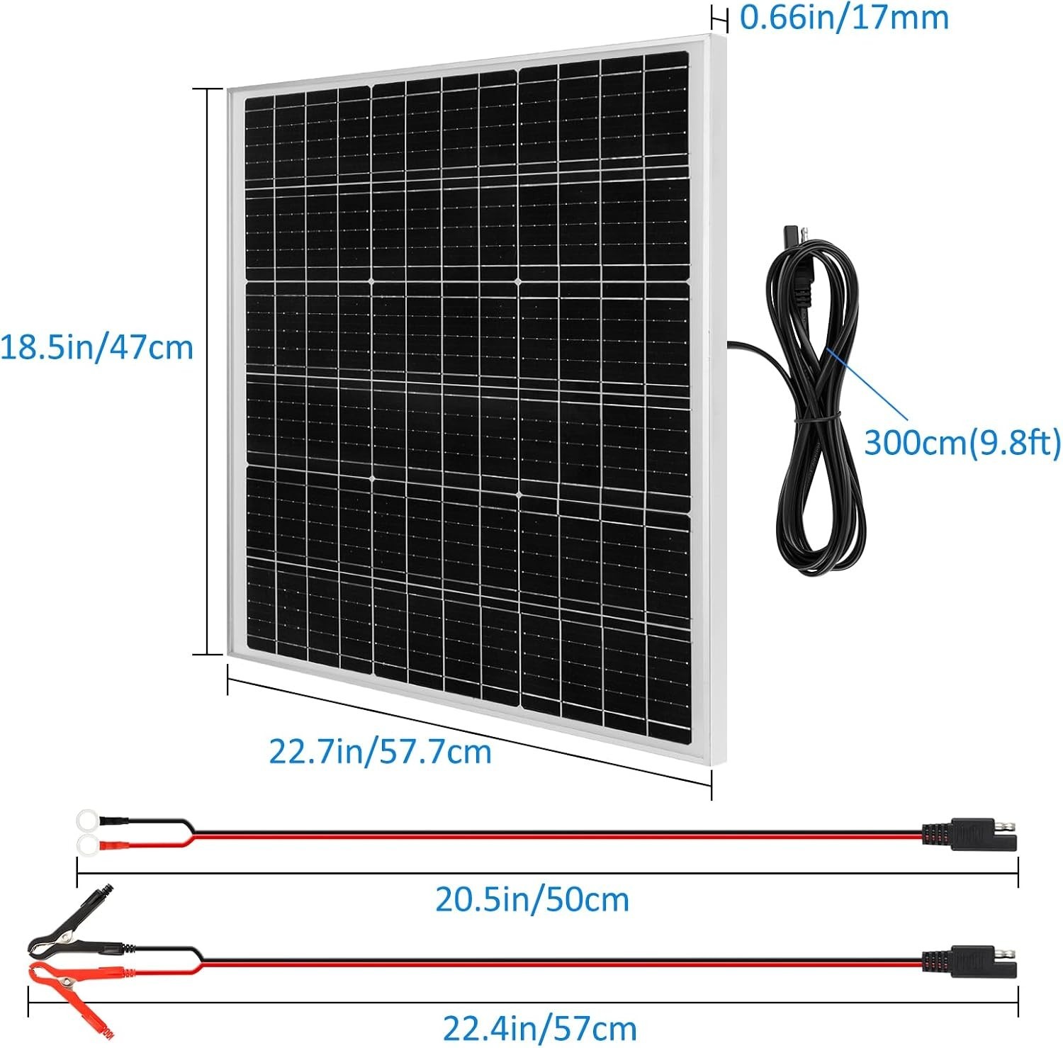 Versatile 50W 24V Portable Solar Kit – Perfect for RV, Marine, and Off-Grid Use