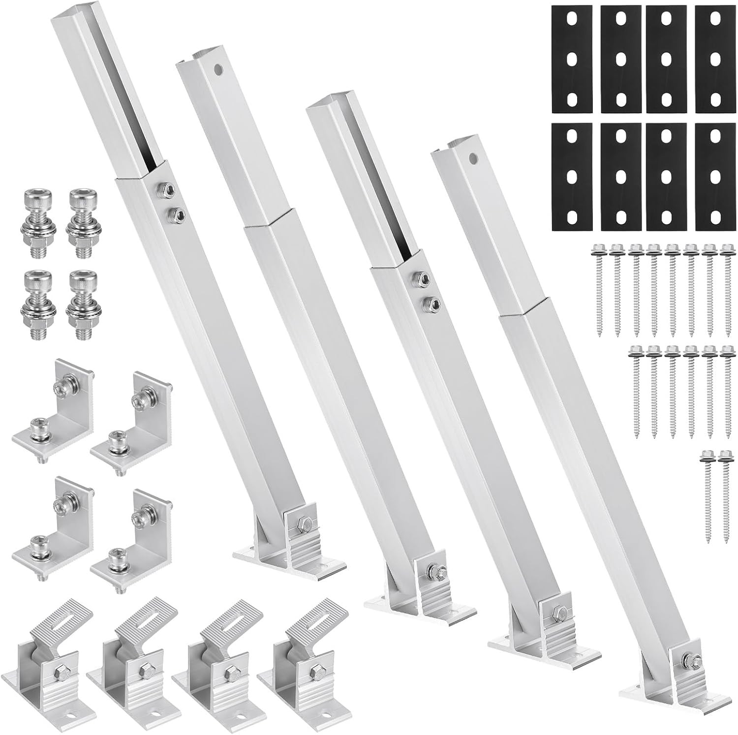 Adjustable Solar Panel Mount Brackets Kit for Roof, RV, Boat, Off-Grid