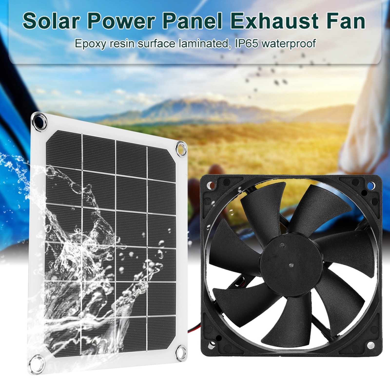 10W Monocrystalline Solar Panel Outdoor USB Solar Exhaust Fan For Greenhouse