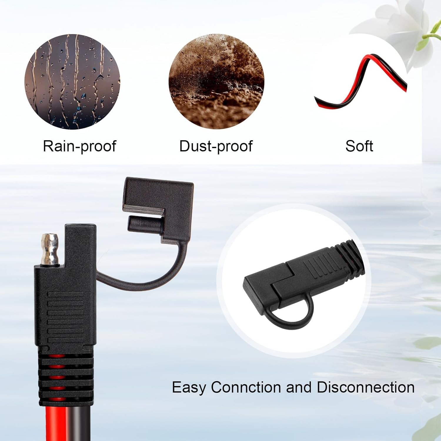 10AWG Solar Panel Extension Cable 6FT SAE Adapter Wire PV Connector Wire