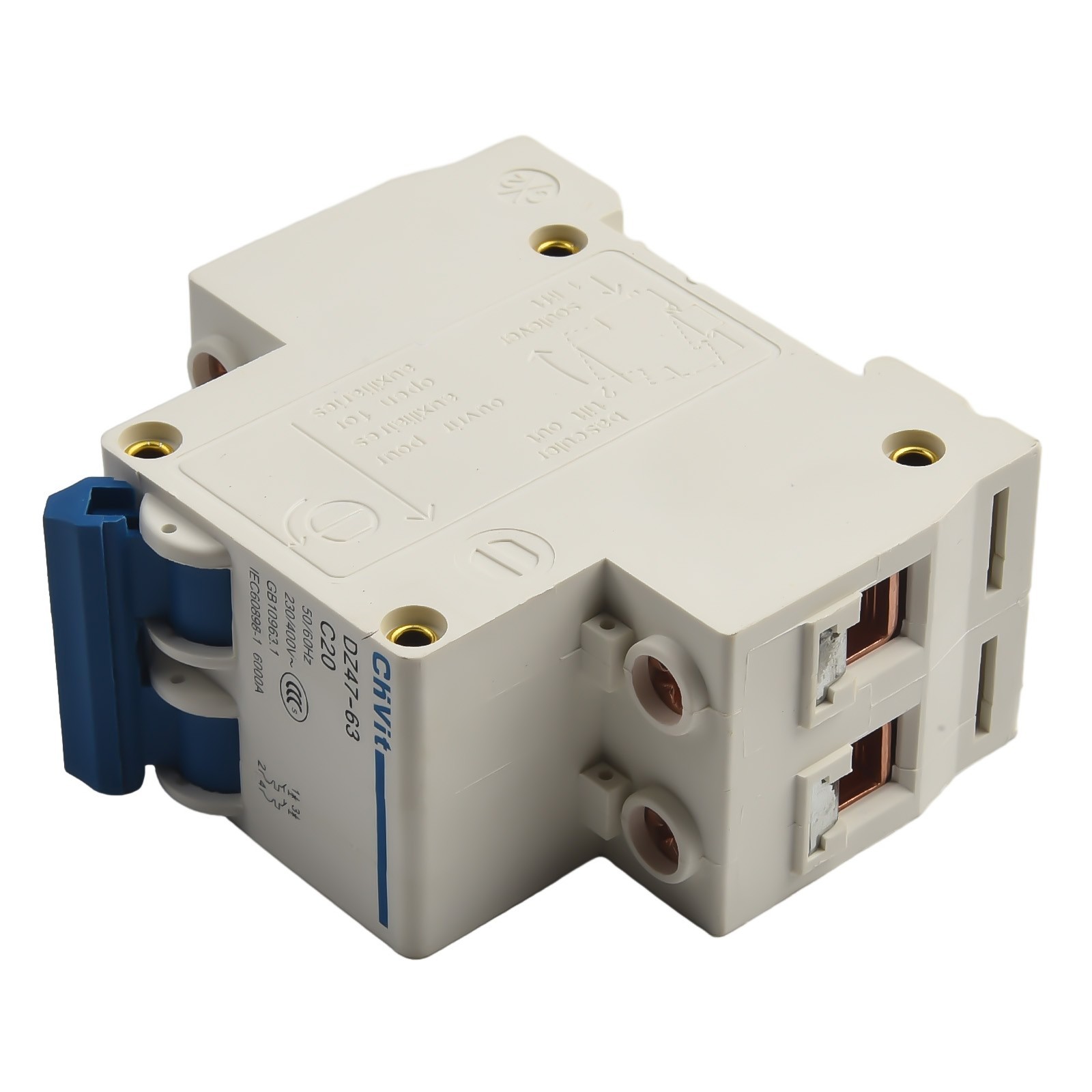 Circuit Breaker Air Switch Overcurrent Trip Type-C 16A/20A/32A/63A 2 P 220V