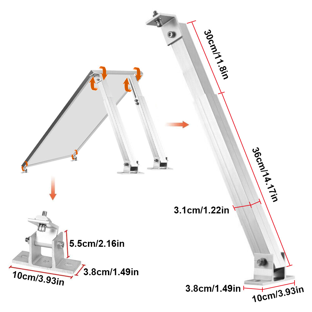 2/4/6x Roof Adjustable Solar Panel Mounting Brackets Kit System for Solar Panels