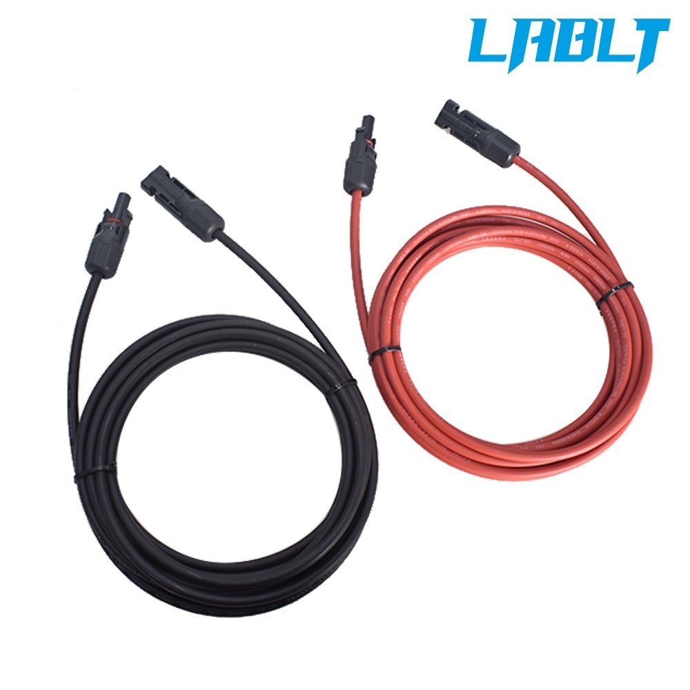 LABLT 10 Feet Solar Panel Extension Cable Wire Connector 12AWG Black And Red