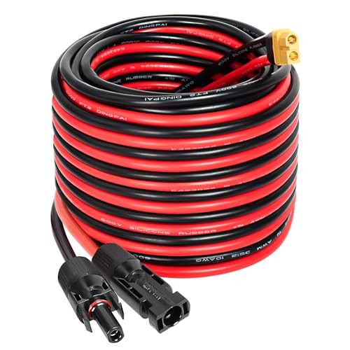 Solar Connector to XT60 Adapter Cable – 10AWG for Solar Panel to Portable 35FT