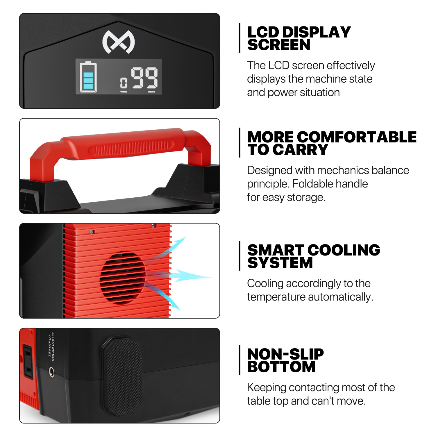 [PORTABLE POWER STATION+FOLDABLE SOLAR PANEL]Camping Solar Generator w/LED Light