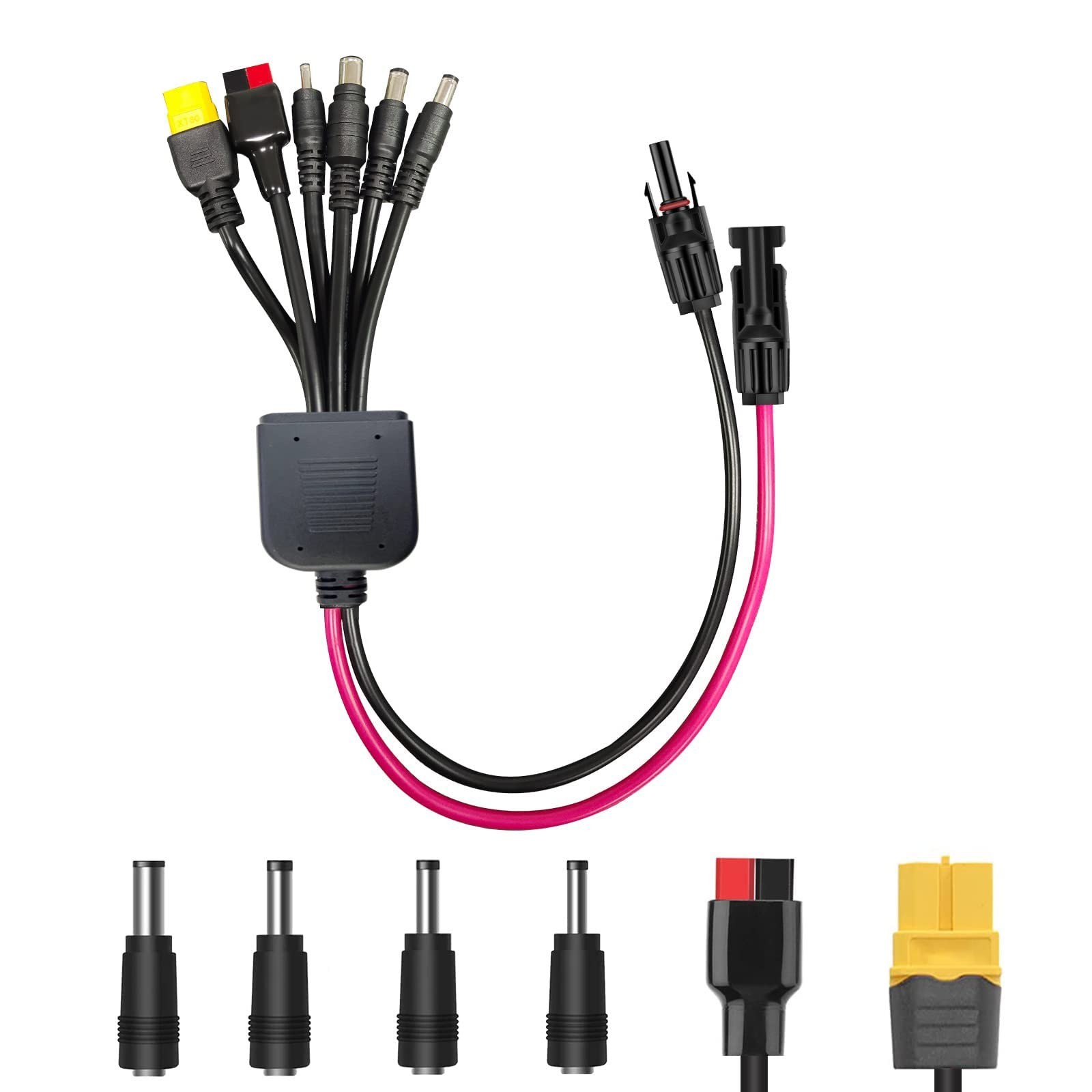6-in-1 Solar Connector Kit, Universal Adapter Cable for Solar Panels & Power Sta