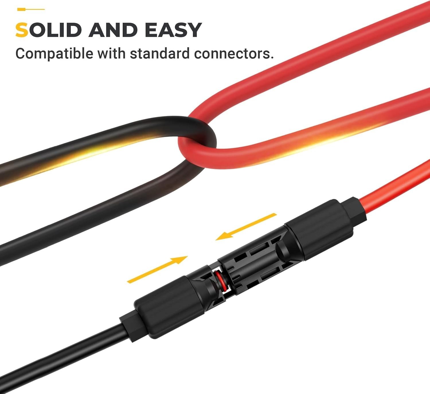 30 Feet Heavy-Duty 8AWG Solar Cable – Durable Male & Female Connectors Included