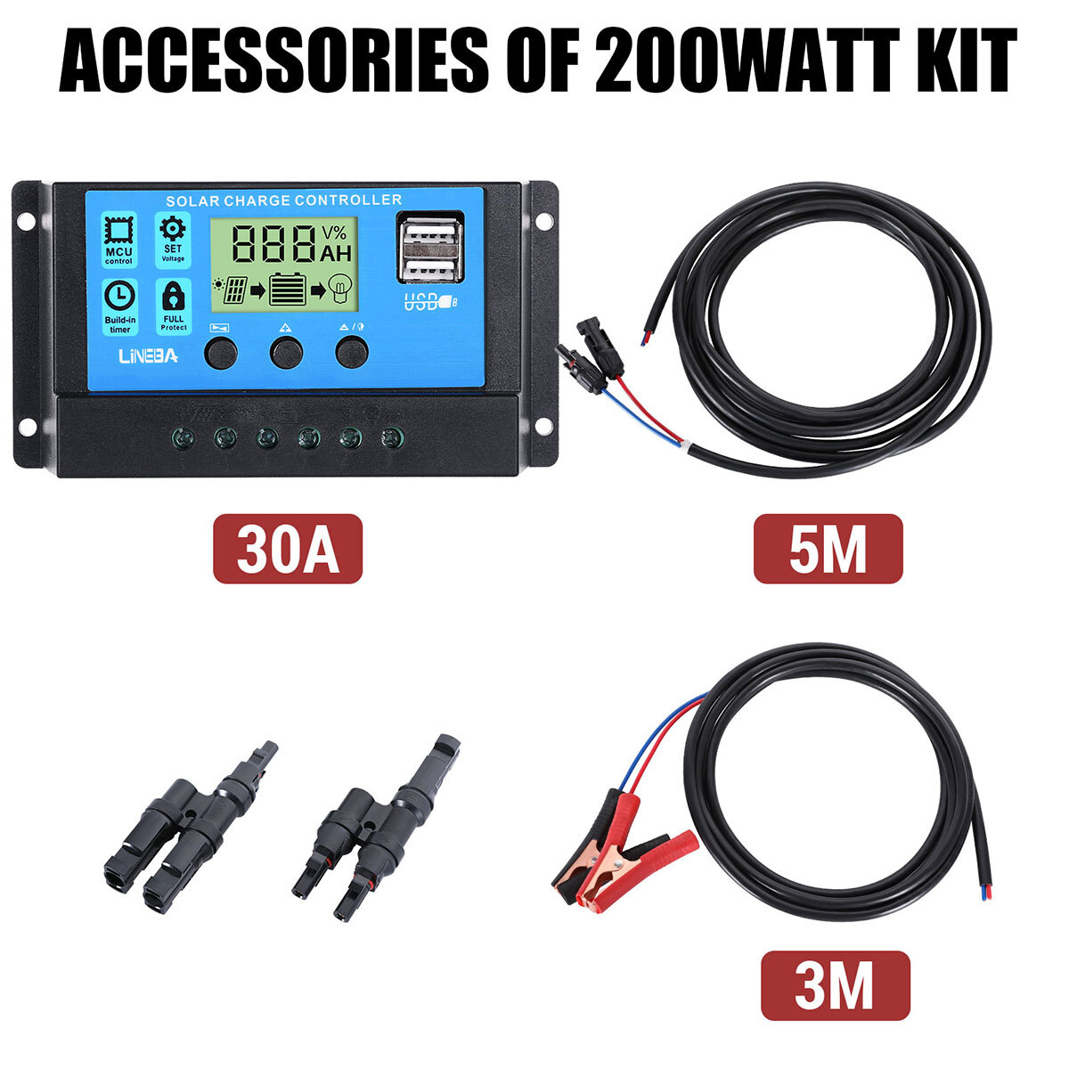 6000W Inverter Solar Panel Kit Solar Power for RV Marine Boat Off Grid System US