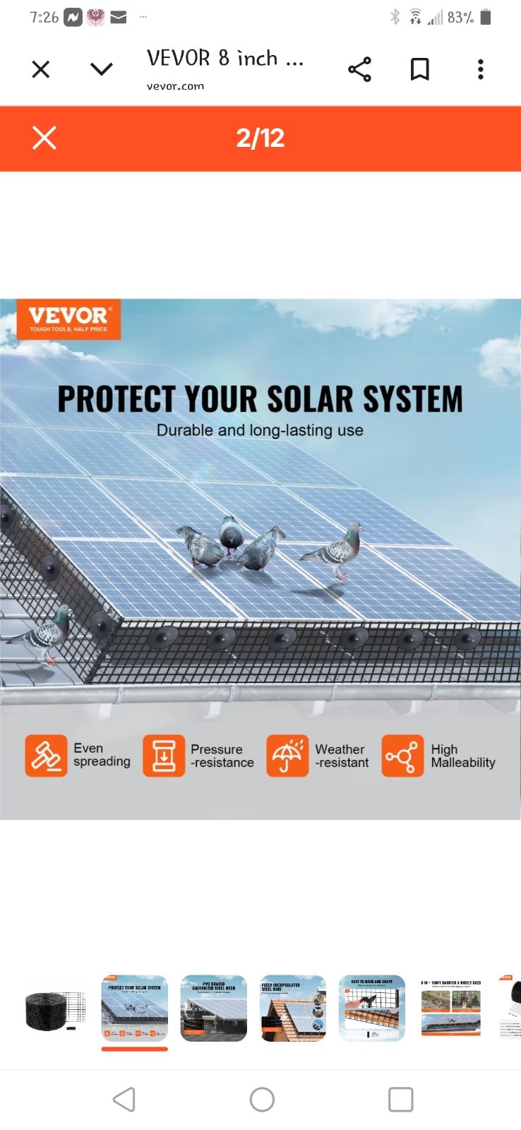 Solar Panel Critter Guard Kit