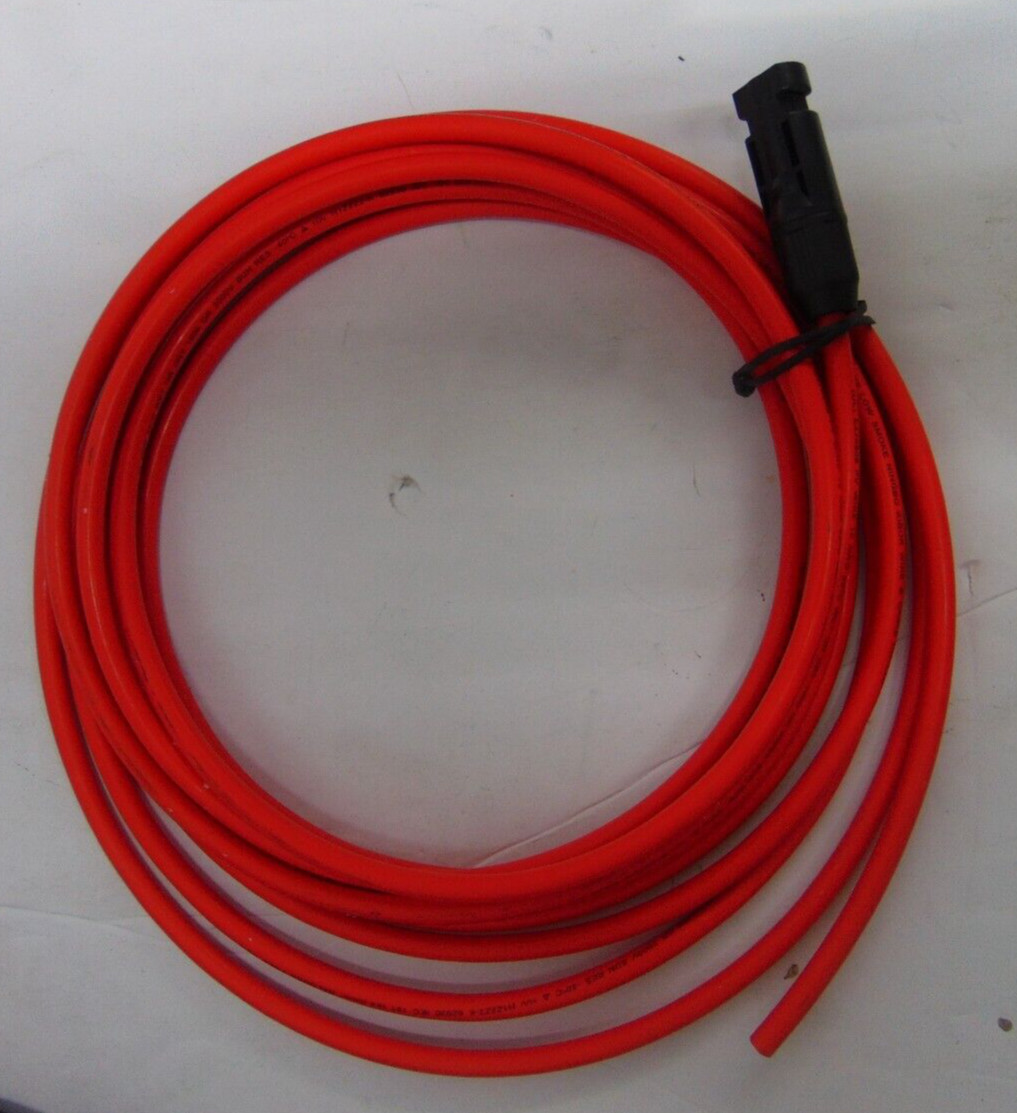 10 AWG Red Solar Panel Extension Cable Silicone Flexible Wire with 1 connector