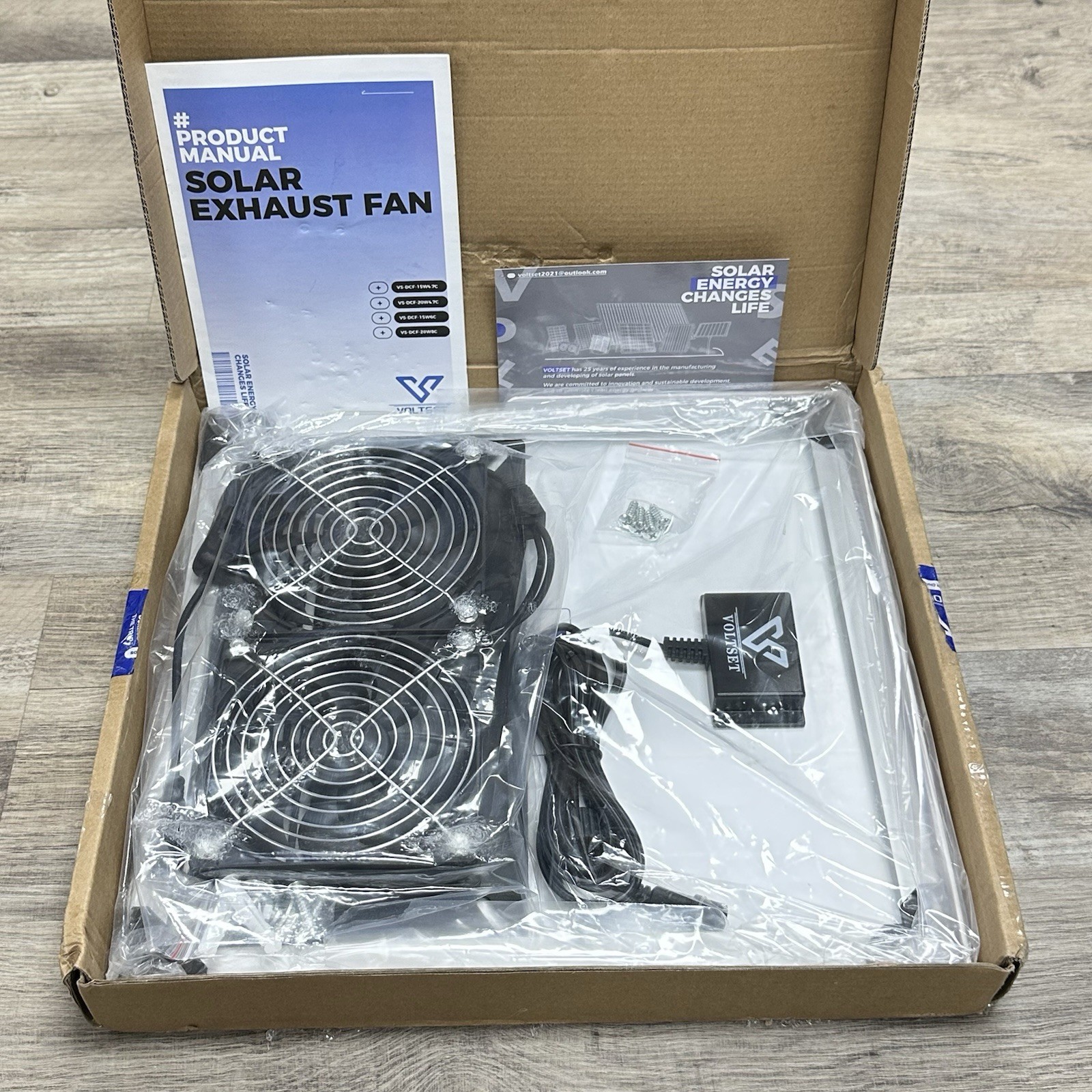 Voltset Solar Fan for Outside 20W Solar Power Exhaust Fan for Outdoor W/ Panel