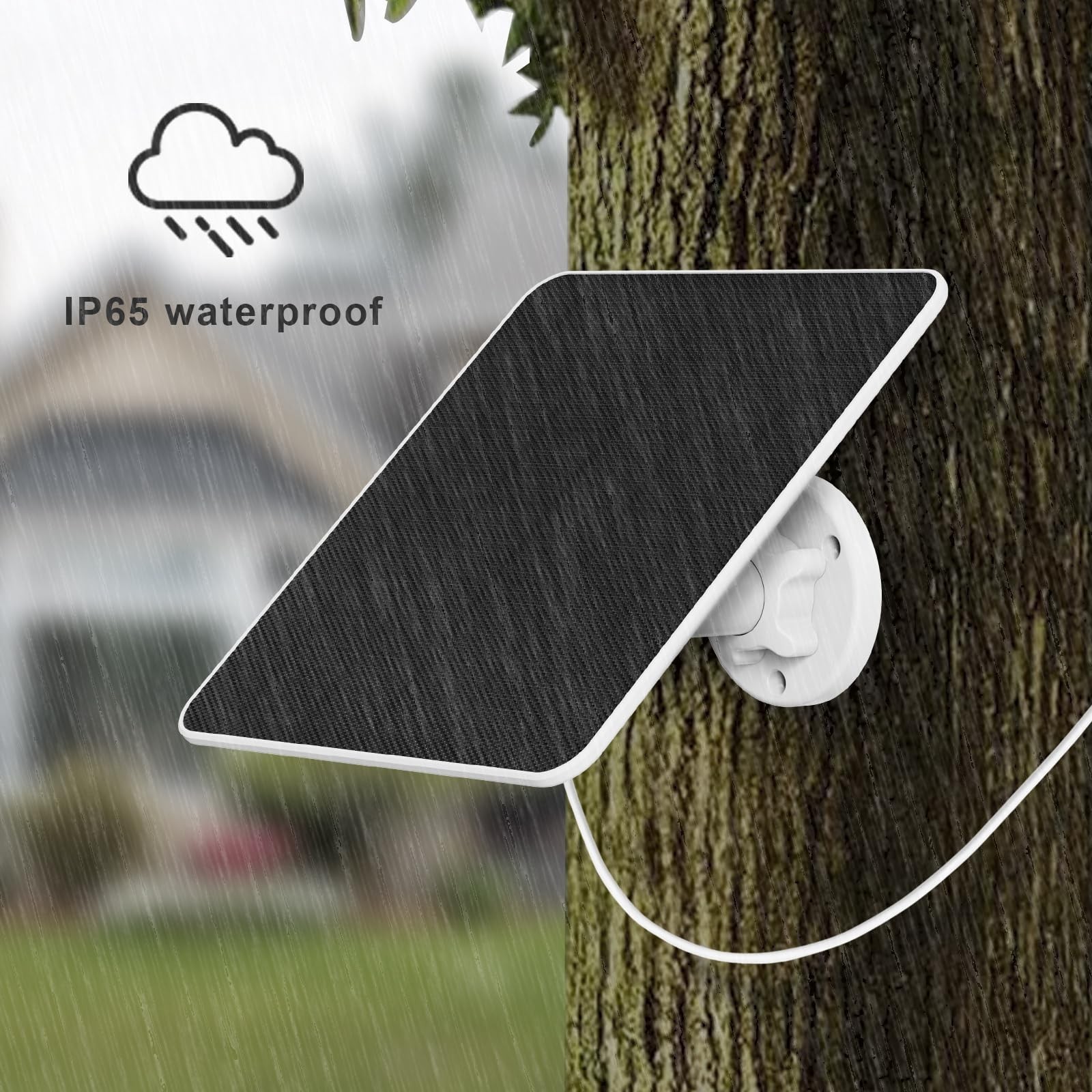 5W Solar Panel Charger for Ring & Wyze Cameras, 9.8ft Cable, IP65 Waterproof, 2