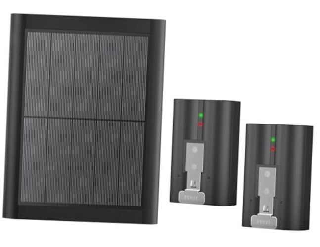 2-Pack 7200mAh Replacement Ring Battery with 5W Solar Panel Charger for Black