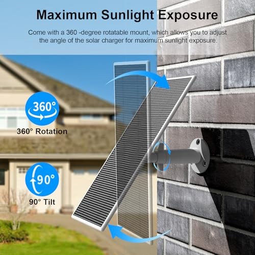 Solar Panel for Google Nest Camera, 5W Solar Power Charger for Nest 2 Pack