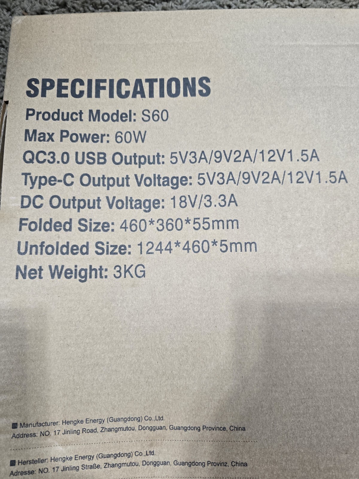 Lot of 2 Apowking S60 60W Foldable Solar Panel with USB-C and 18V DC Output