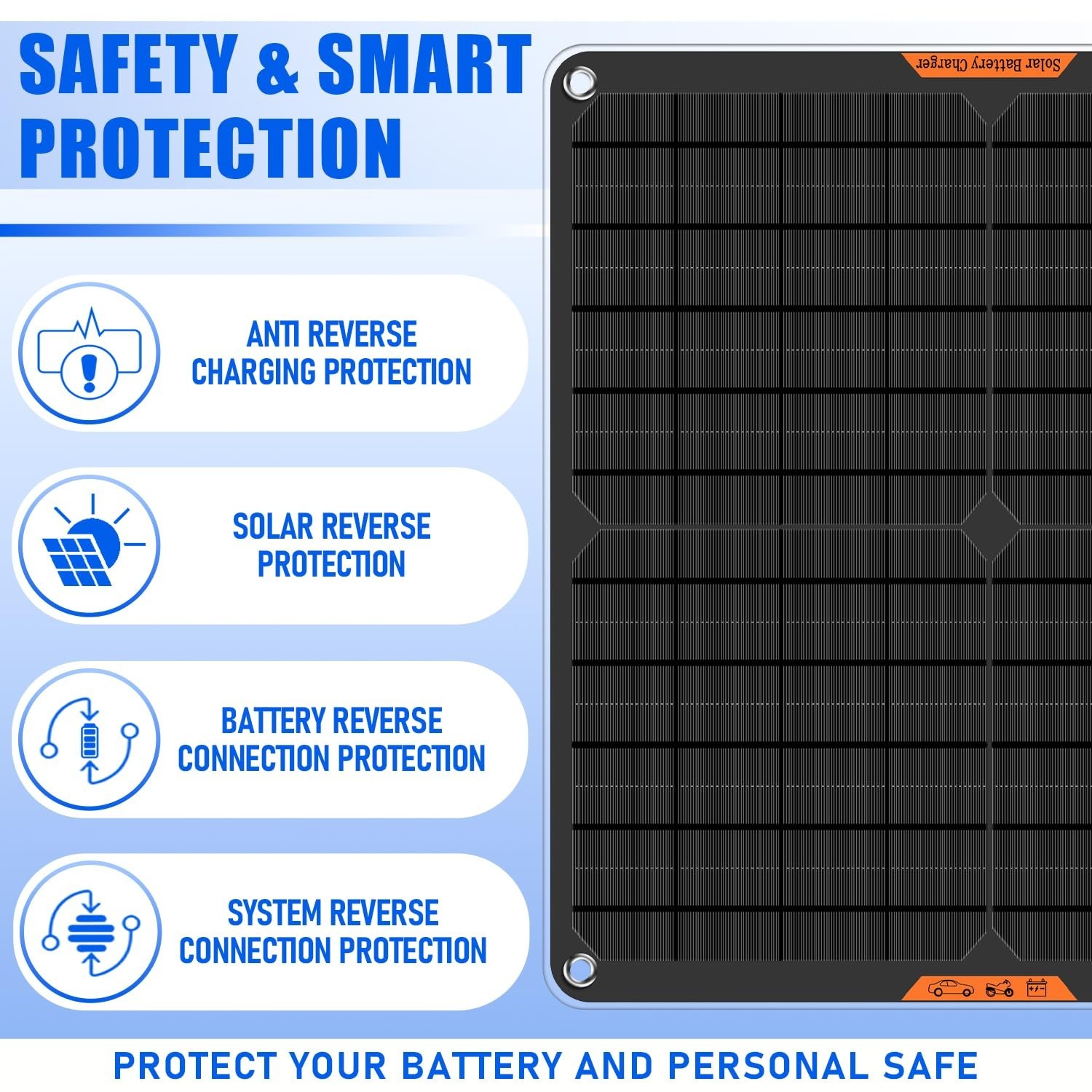 20 Watt 12 V Solar Car Battery Charger & Maintainer | Portable Solar Panel Tr…