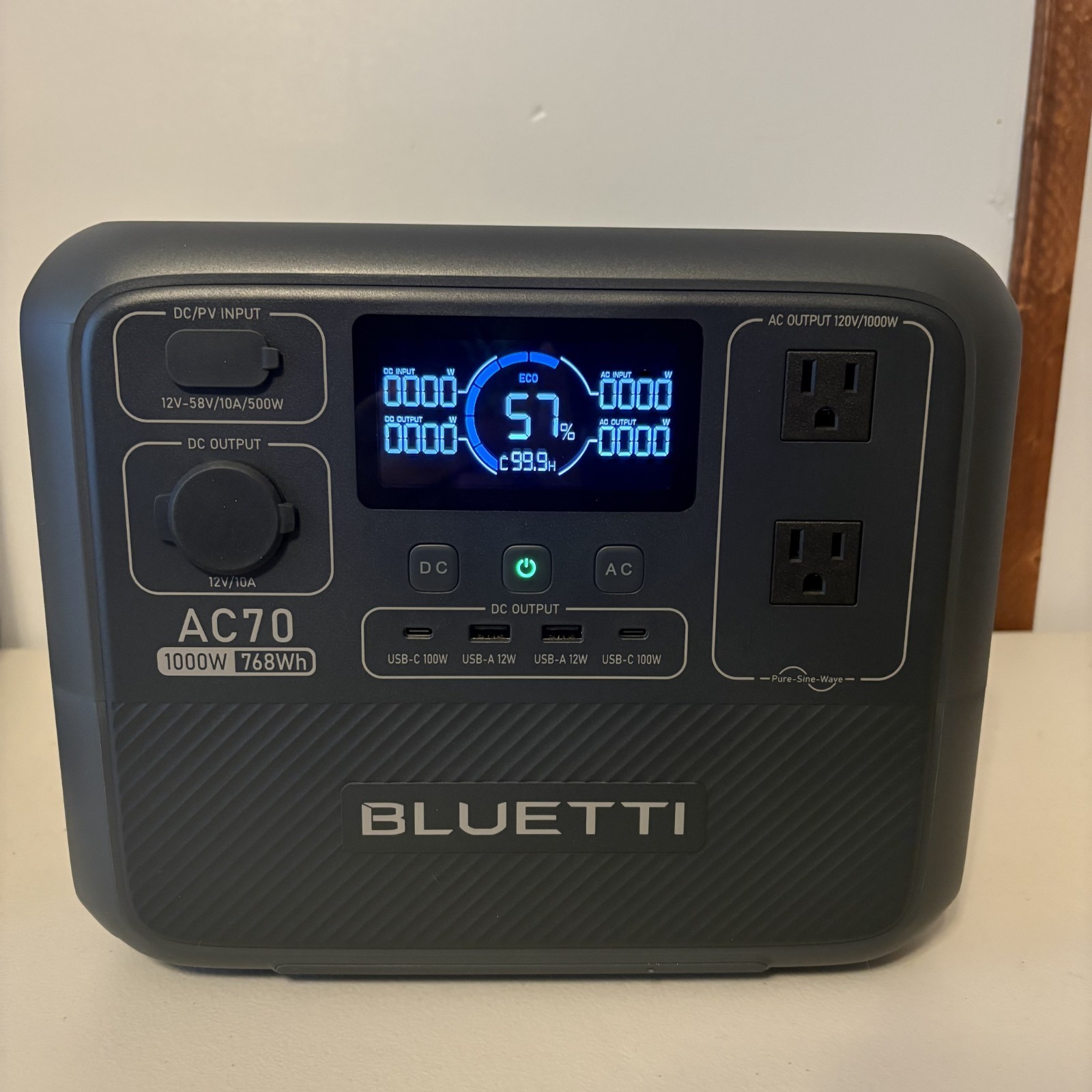 BLUETTI AC70 Portable Power Station 768Wh LiFePO4 1000W – Open Box – Tested Only