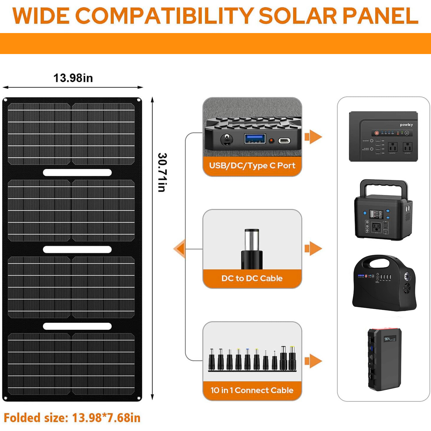 Powkey 146Wh 200W Portable Power Station Solar Generator with 40W Solar Panel