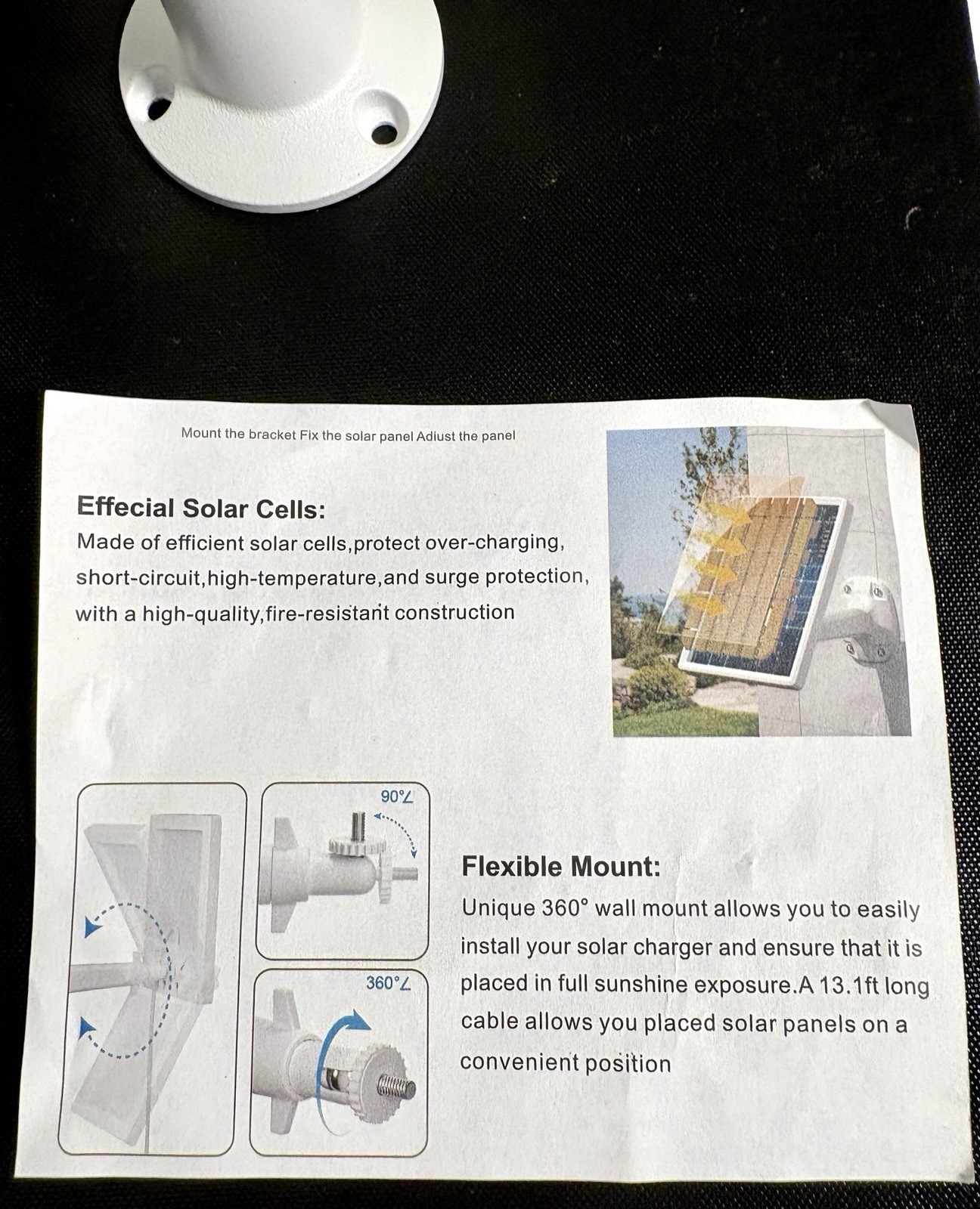 Solar Panel for Ring Camera, Waterproof & Fast Charging Solar Panel Charger ***
