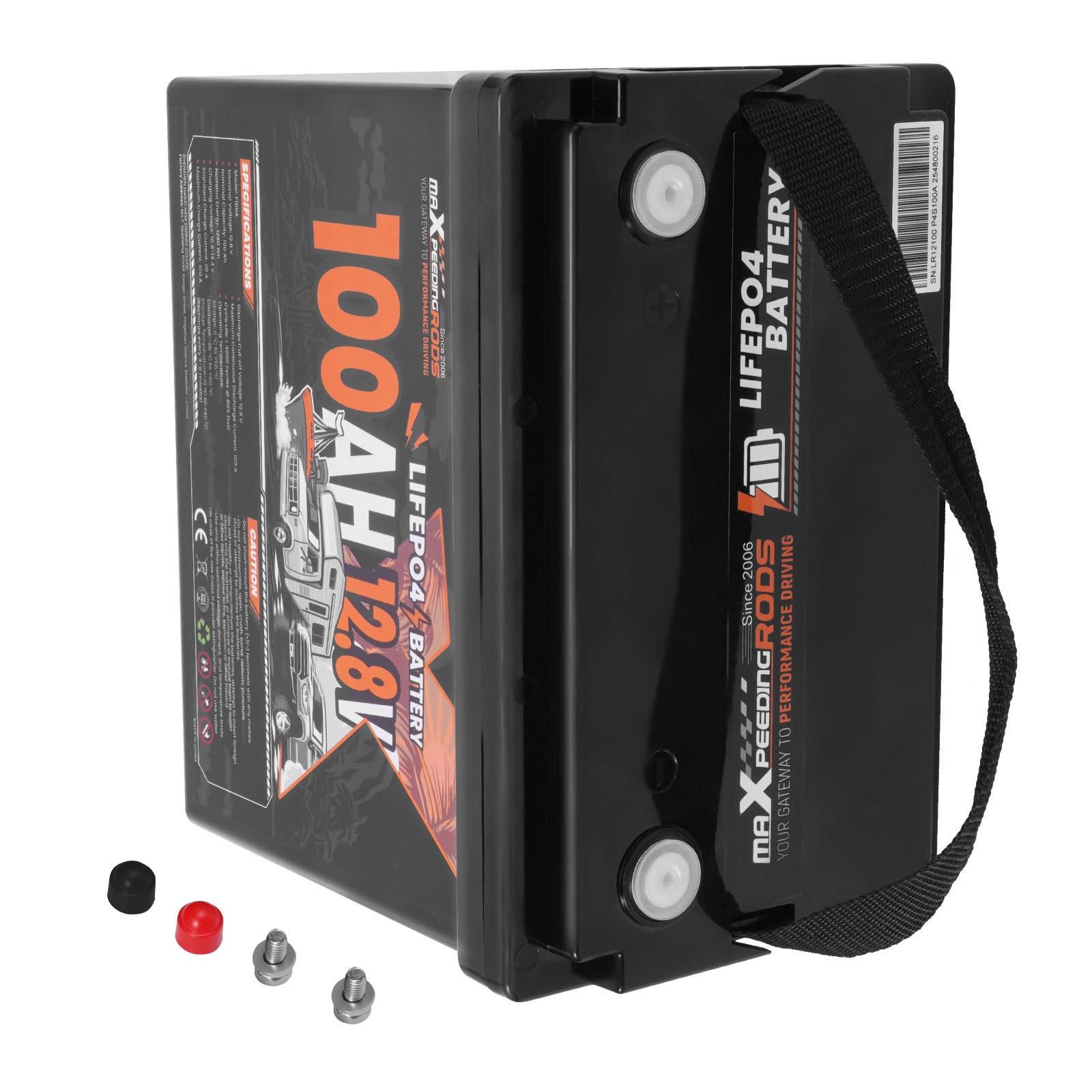 100Ah 12V Lithium Iron Phosphate Battery for Boat Backup Power, 23lbs