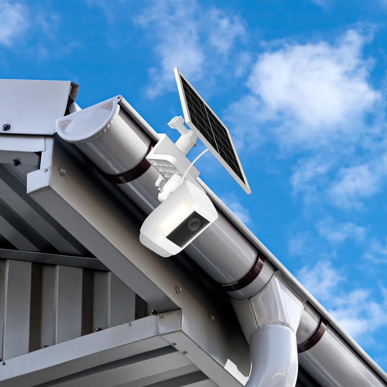7W Solar Panel for Ring Cameras & Outdoor Cams, Gutter Mount, Waterproof Cable,