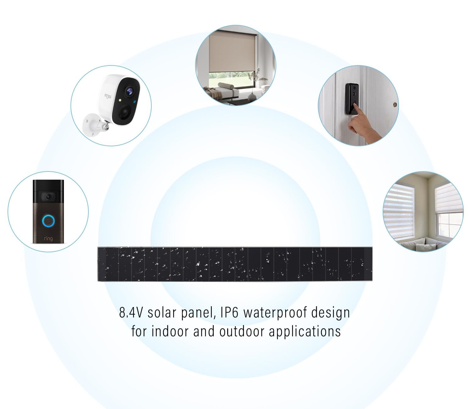 8.4V Solar Panel Charger for Motorized Roller Shades – 3.5W / 11W High Effici…