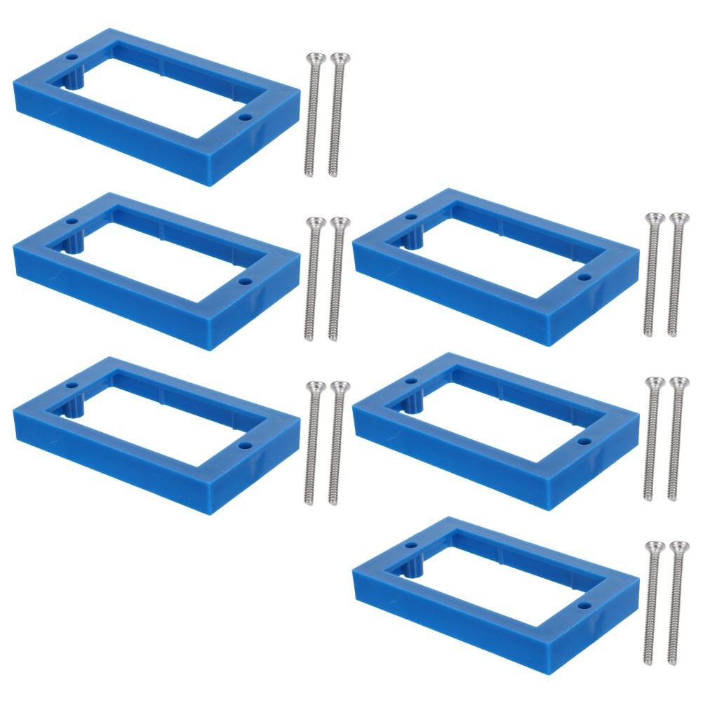 6Pcs Reusable Plastic Single Gang Electrical Box Extenders for Thick Walls Blue