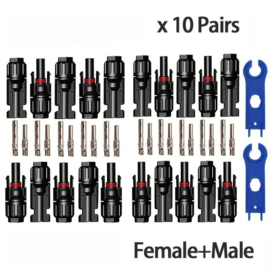 10 Pcs Male Female Wire Cable Connector Set Solar Panel Waterproof