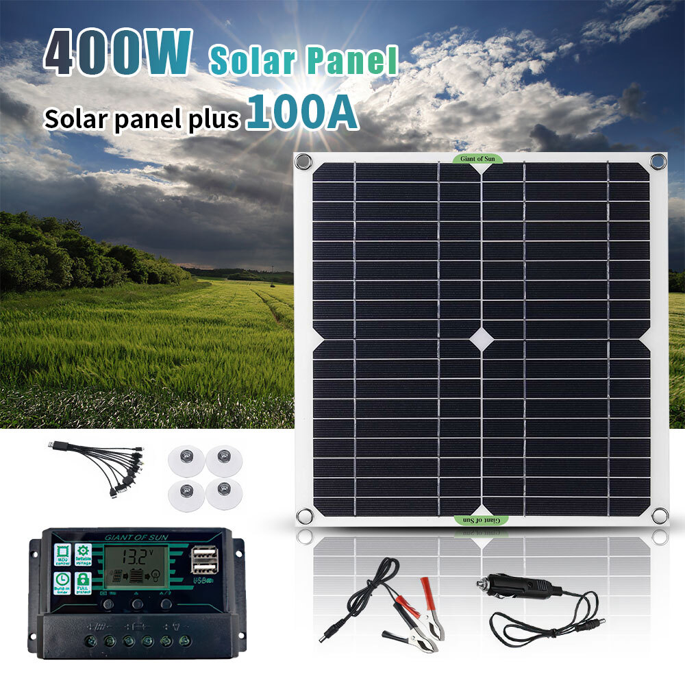 Complete Solar Panel Kit Solar 400W Power Generator 100A Home 12V Grid System