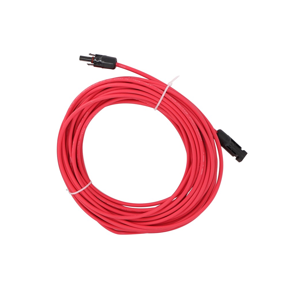 LABLT Solar Panel Extension Cable 20M Black+Red W/ M4 Connector For RV/Boat 4mm²