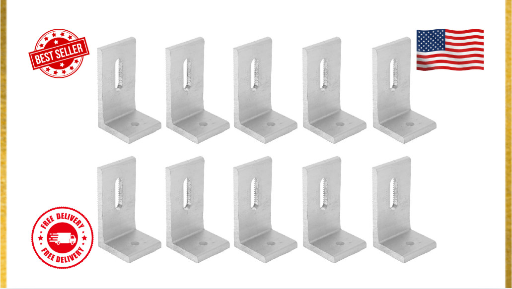 10Pcs L Foot Solar Mount, Aluminum Alloy Photovoltaic Panel Mounting Bracket USA