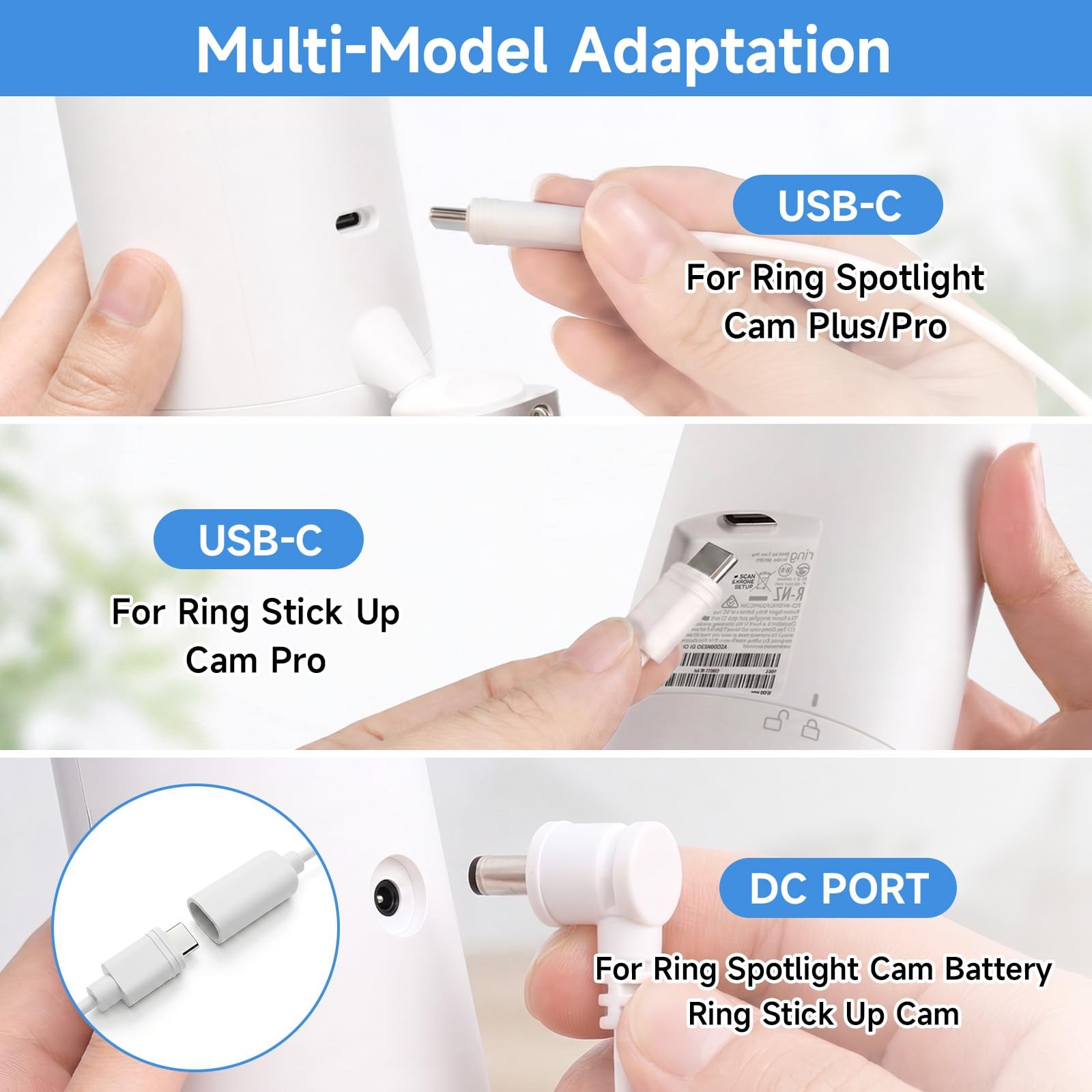 Solar Panel for Ring Camera, Compatible with Spotlight Cam/Pro/Plus Battery,