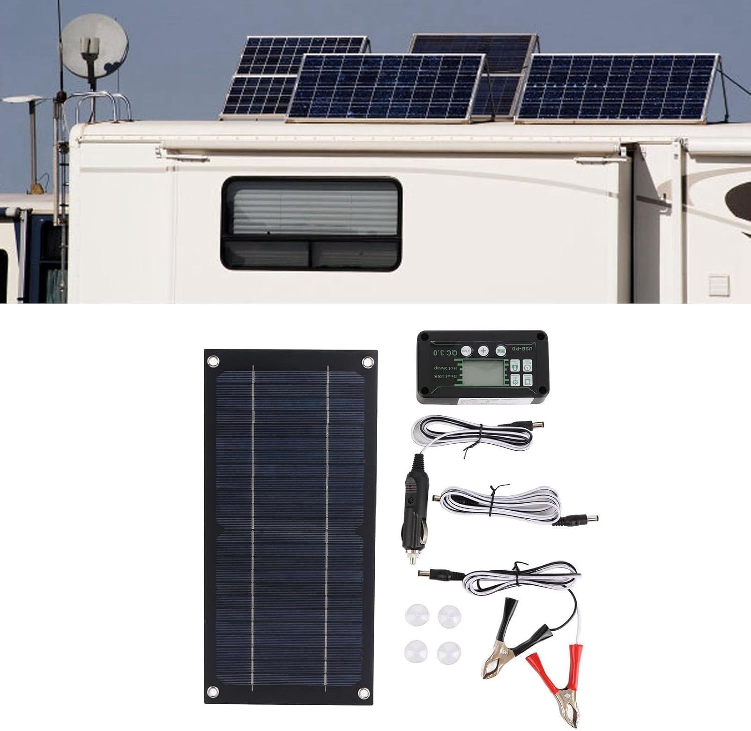 High-Efficiency 600W Solar Panel Charger with 100A Controller for Adventure