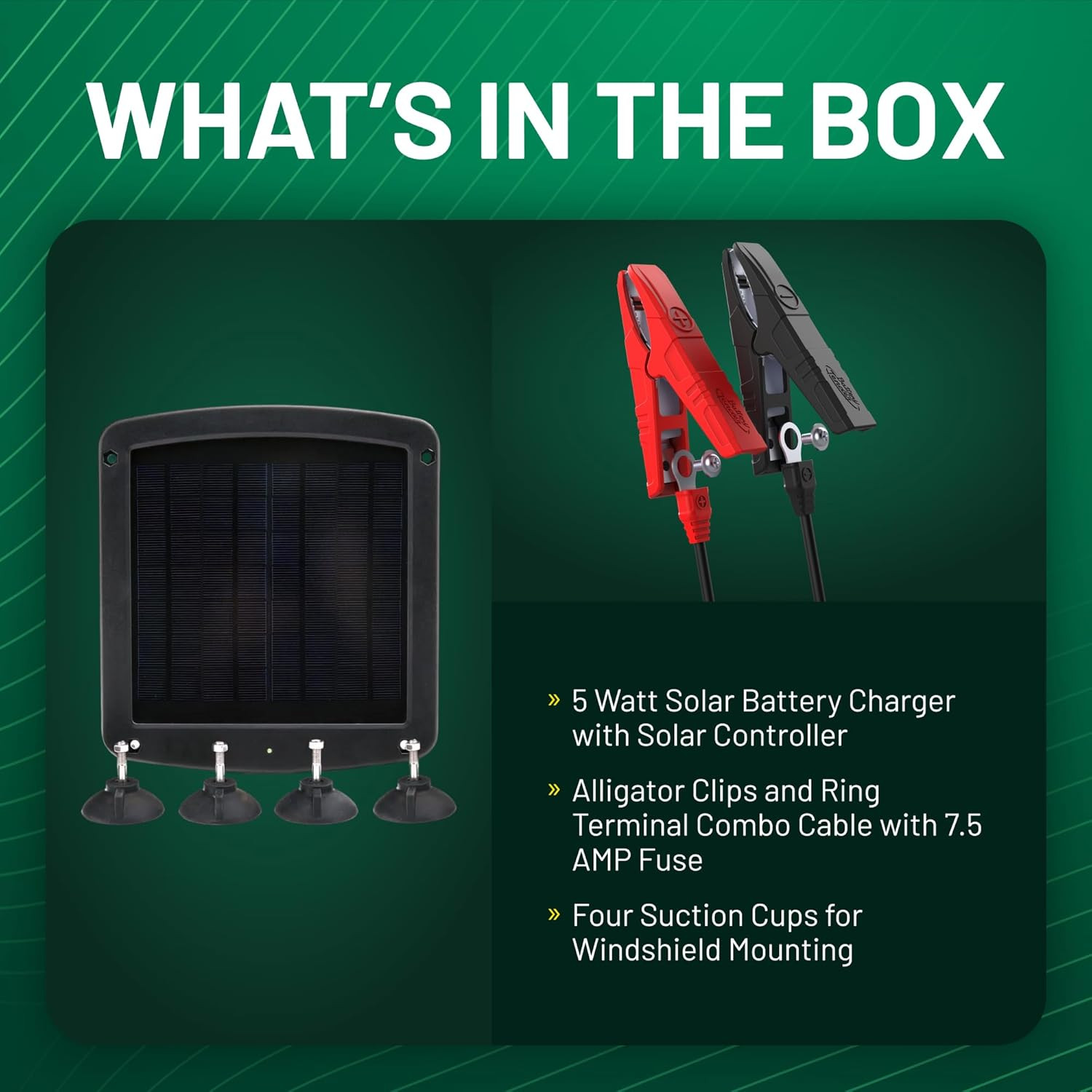 5 Watt Solar Panel 12V Battery Charger with Charge Controller – IP67 Weatherproo