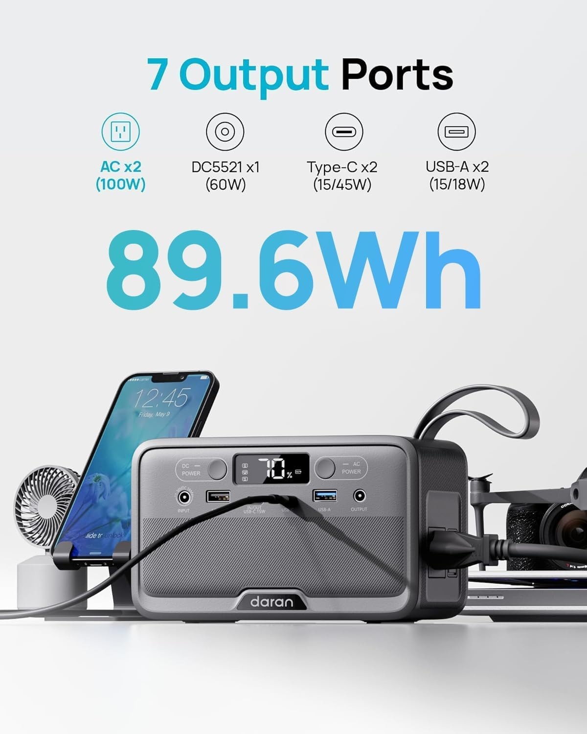 Lightweight 100W Portable Power Generator – Fast Charging & Multi-Device Ready