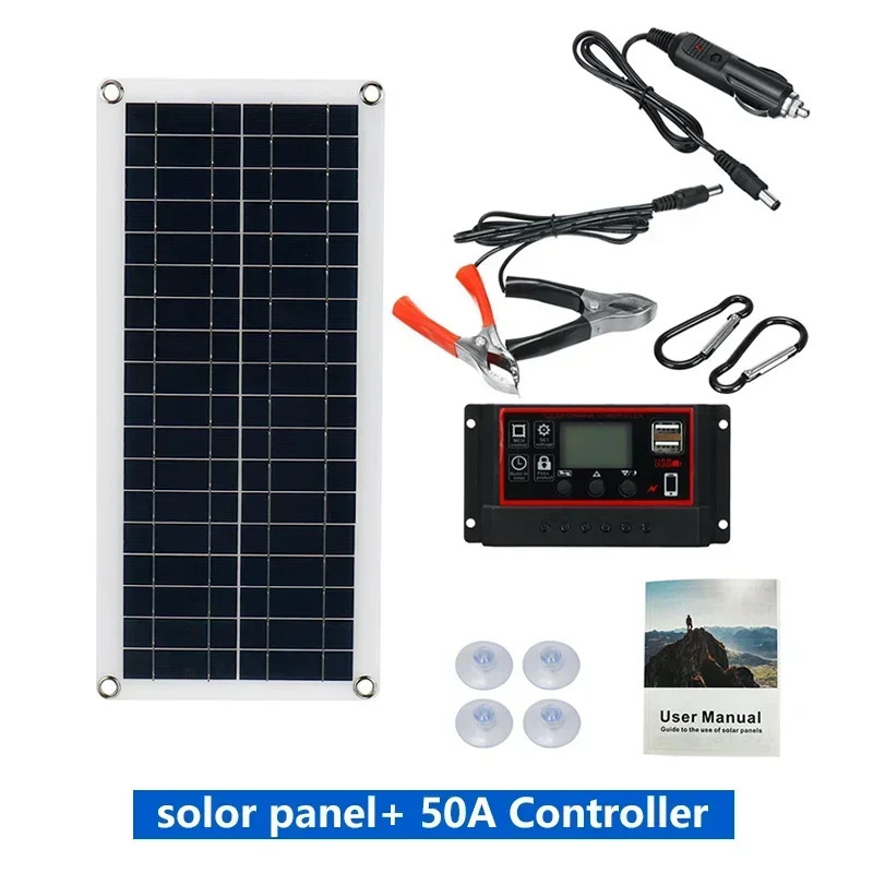 20W-1000W Solar Panel 12V Solar Cell 100A Controller Solar Panel for Phone RV Ca