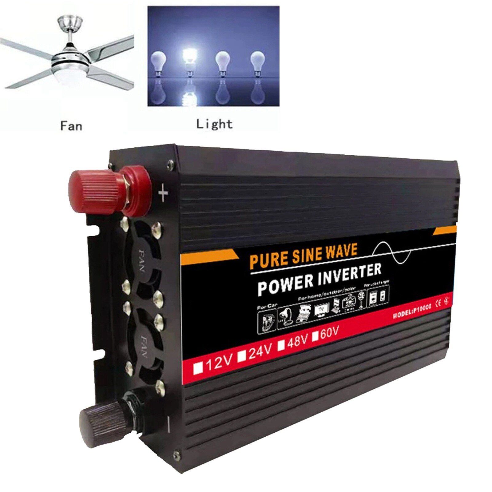 Battery Power Inverter 3000W DC 48V to AC 220V Pure Sine Wave Solar Converter